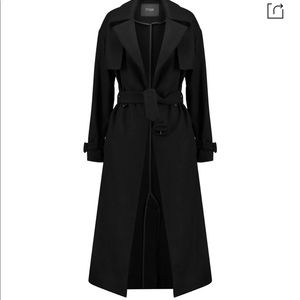 Maje black wool trench coat
